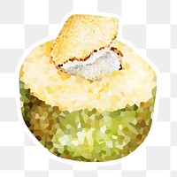 Coconut crystallized style sticker design element