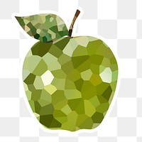 Green apple crystallized style sticker design element