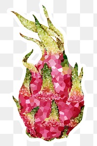 Dragon fruit crystallized style sticker design element