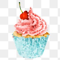 Cherry cupcake crystallized style overlay