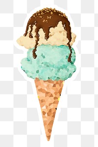 Ice cream crystallized style sticker overlay