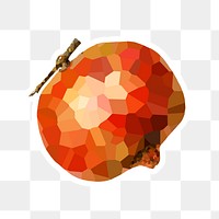 Pomegranate crystallized style sticker overlay
