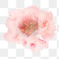 Crystallized peony flower sticker overlay