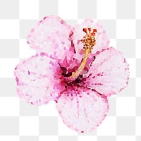 Crystallized hibiscus flower sticker overlay