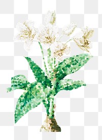 Crystallized african lily flower sticker overlay