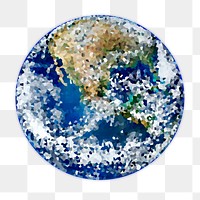 Crystallized earth sticker overlay