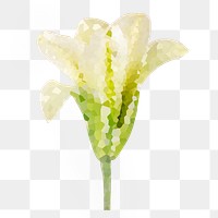 Crystallized lily flower sticker overlay