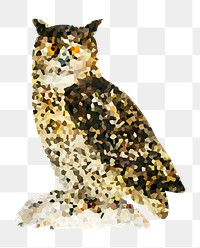 Crystallized style Eurasian eagle-owl illustration design element