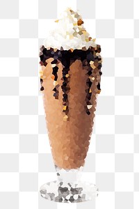 Crystallized style chocolate milkshake illustration design element