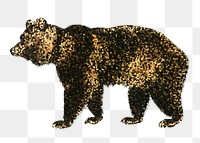 Crystallized style brown bear illustration design element