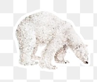 Crystallized style polar bear illustration with a white border sticker