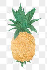 Glittery pineapple sticker design element