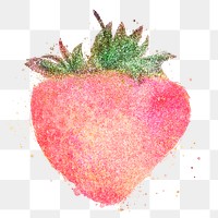 Glittery strawberry sticker design element