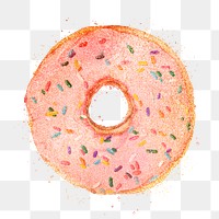 Glittery donut sticker design element