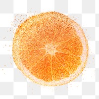 Glittery orange sticker design element