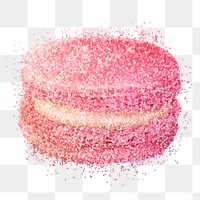 Glittery pink macaron sticker overlay design element
