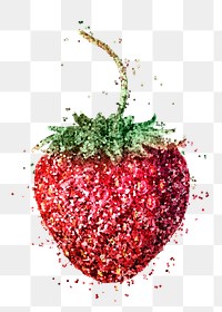 Glitter strawberry fruit design element