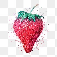 Glitter strawberry fruit design element