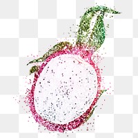 Glitter half of dragon fruit design element