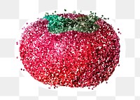 Glitter persimmon fruit illustration with a white border sticker