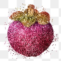 Glitter mangosteen fruit illustration