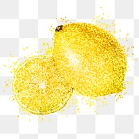 Glitter lemon fruit illustration