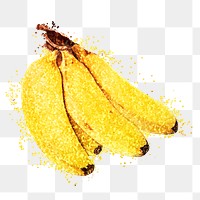 Glittery banana sticker overlay design element 