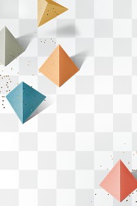 3D colorful paper craft pentahedron patterned background  design element