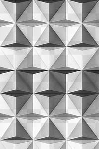3D gray paper craft tetrahedron patterned background  design element