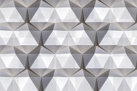 3D silver paper craft icosahedron patterned background design element