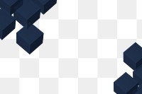 3D midnight blue paper craft cubic patterned background  design element