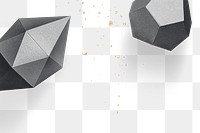 3D dark gray elongated hexagonal bipyramid and gray pentagon dodecahedron  design element