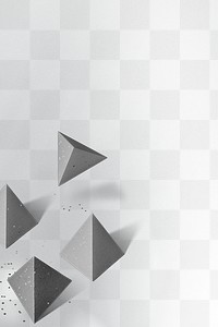 3D gray paper craft pentahedron patterned background design element