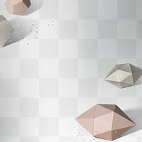 3D pink gold elongated hexagonal bipyramid and gray pentagon dodecahedron design element design element