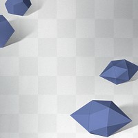 3D blue elongated hexagonal bipyramid and gray pentagon dodecahedron design element design element
