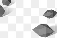 3D dark gray elongated hexagonal bipyramid and gray pentagon dodecahedron design element