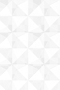 3D white paper craft pentahedron patterned background design element