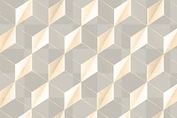 3D gold paper craft tetrahedron patterned background design element
