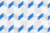 3D gray and blue paper craft cubic patterned background design element