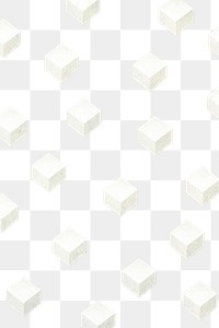 3D white paper craft cubic patterned background design element