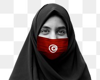 Young Tunisian woman wearing a face mask during the COVID-19 pandemic