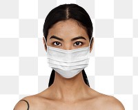 Woman wearing a face mask during coronavirus pandemic mockup