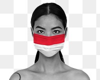 Indonesian woman wearing a face mask during coronavirus pandemic