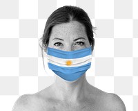 Argentinian woman wearing a face mask during coronavirus pandemic