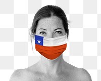 Chilean woman wearing a face mask during coronavirus pandemic
