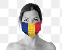 Romanian woman wearing a face mask during coronavirus pandemic