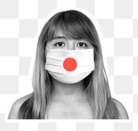 Japanese woman wearing a face mask during coronavirus pandemic mockup