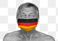 German man wearing a face mask during coronavirus pandemic mockup