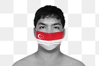 Singaporean man wearing a face mask during coronavirus pandemic