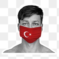 Turkish man wearing a face mask during coronavirus pandemic mockup